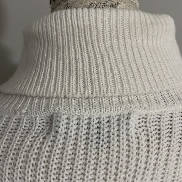 La Charme Off White Sweater Dress Back Tie Detail Long Sleeves - Picture 9 of 12